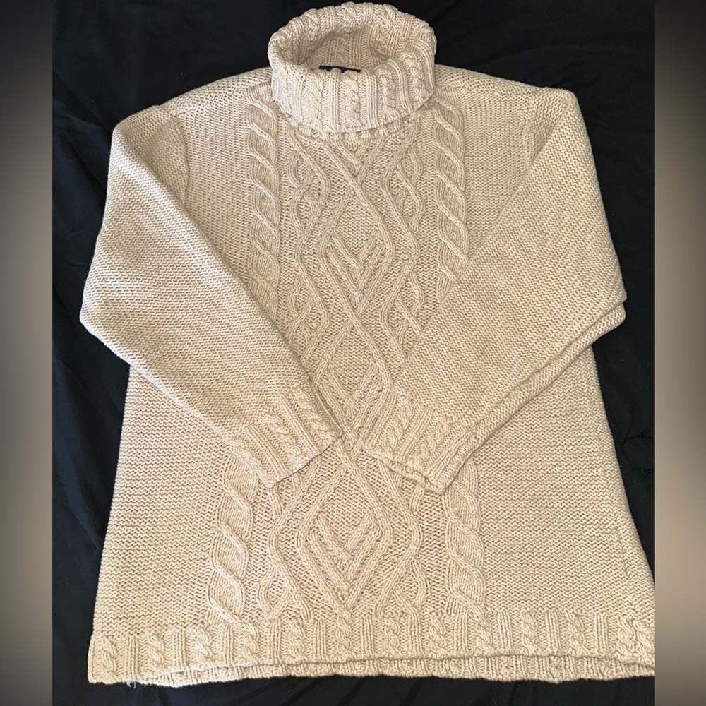Elegant Cream Cable Knit Sweater 100% cotton